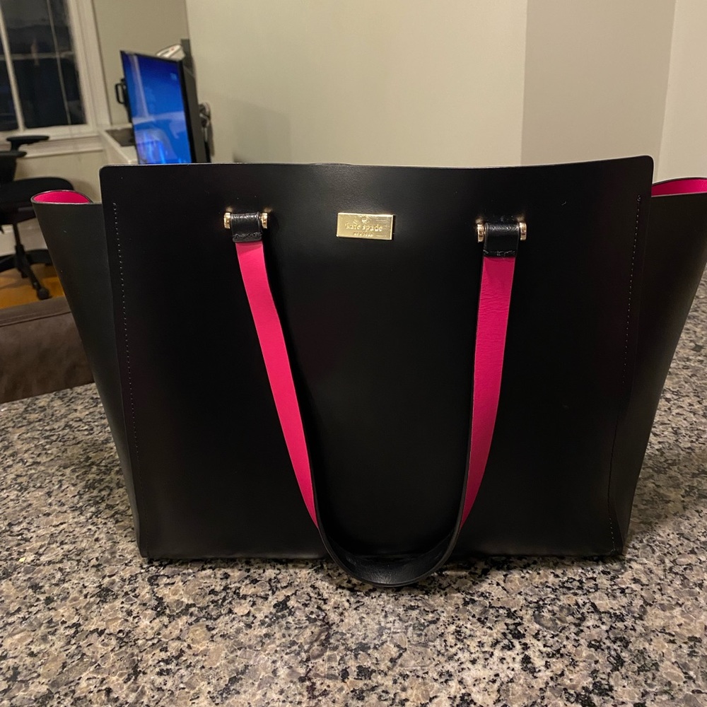 Kate Spade Annelle Arbour Hill Black And Pink Tote
